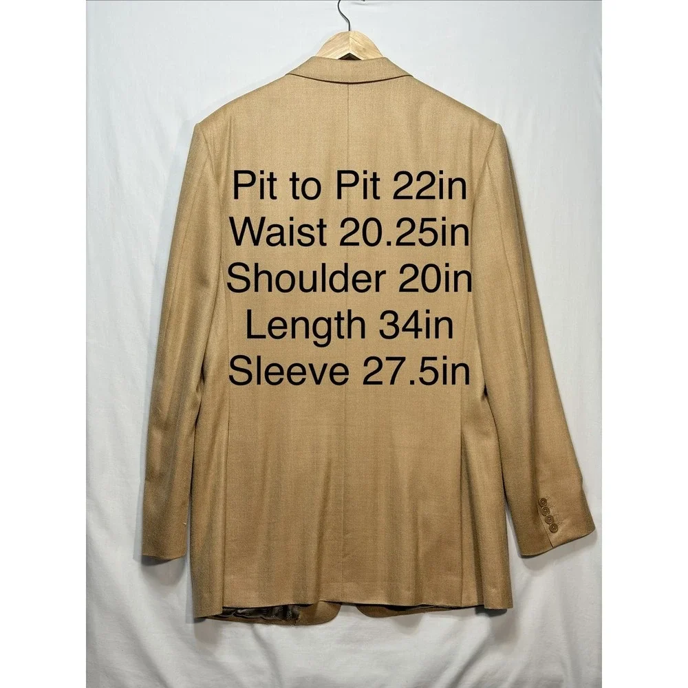 Holland and Sherry Savile Row London Sport Coat Mens 44R Tan Wool Custom Fit